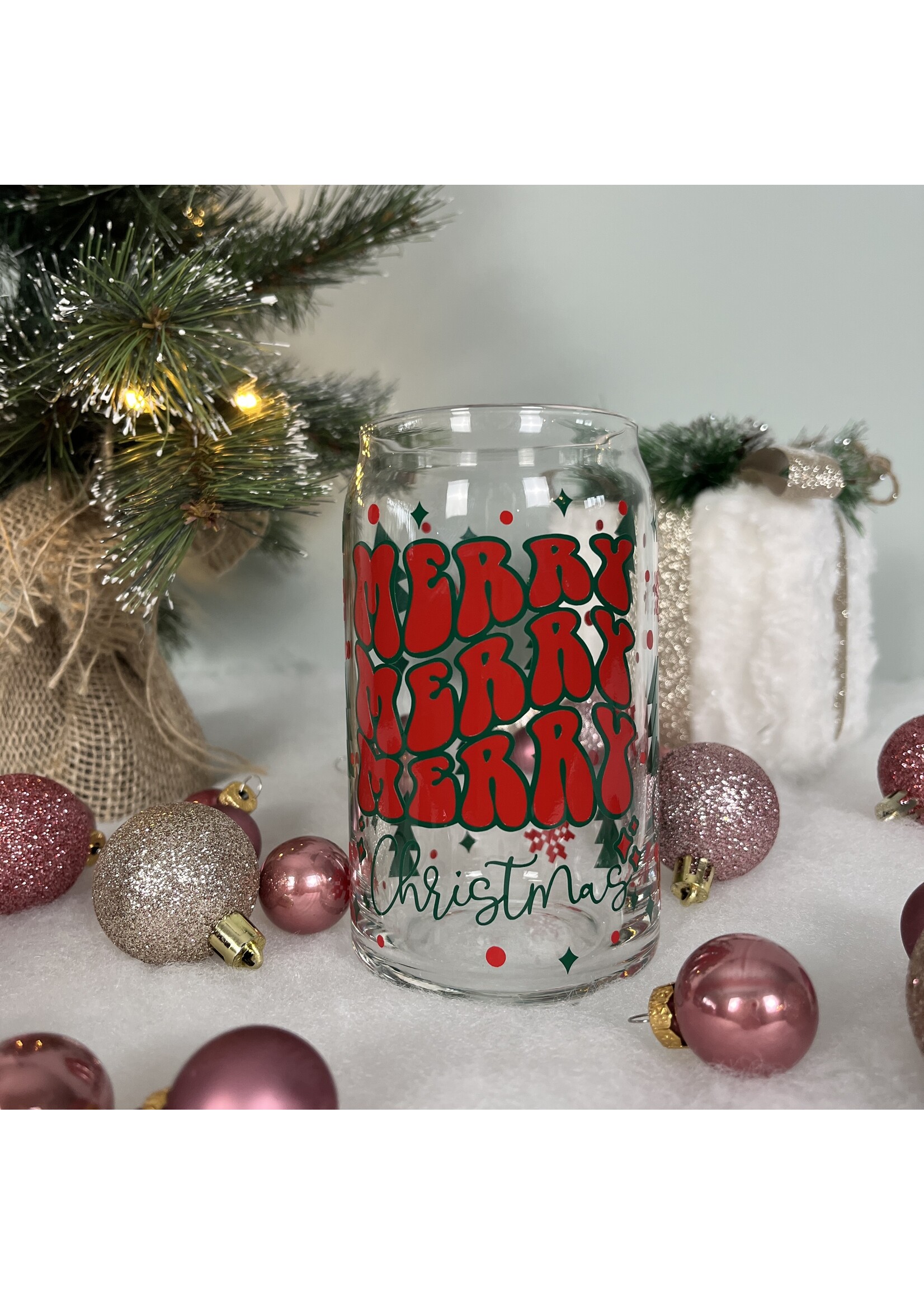 Merry Christmas glas