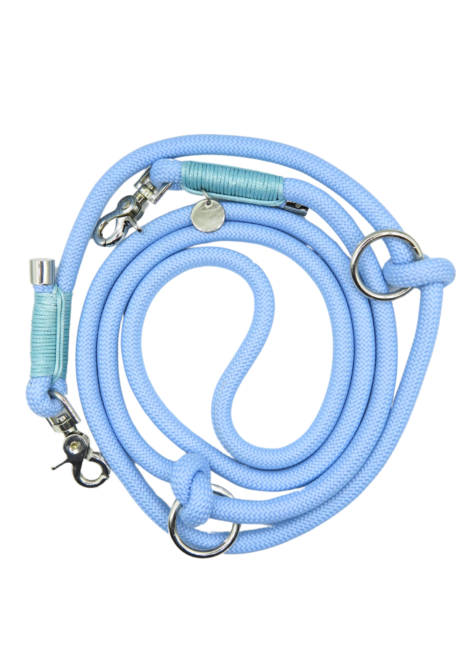 Baby blauwe honden riem handsfree