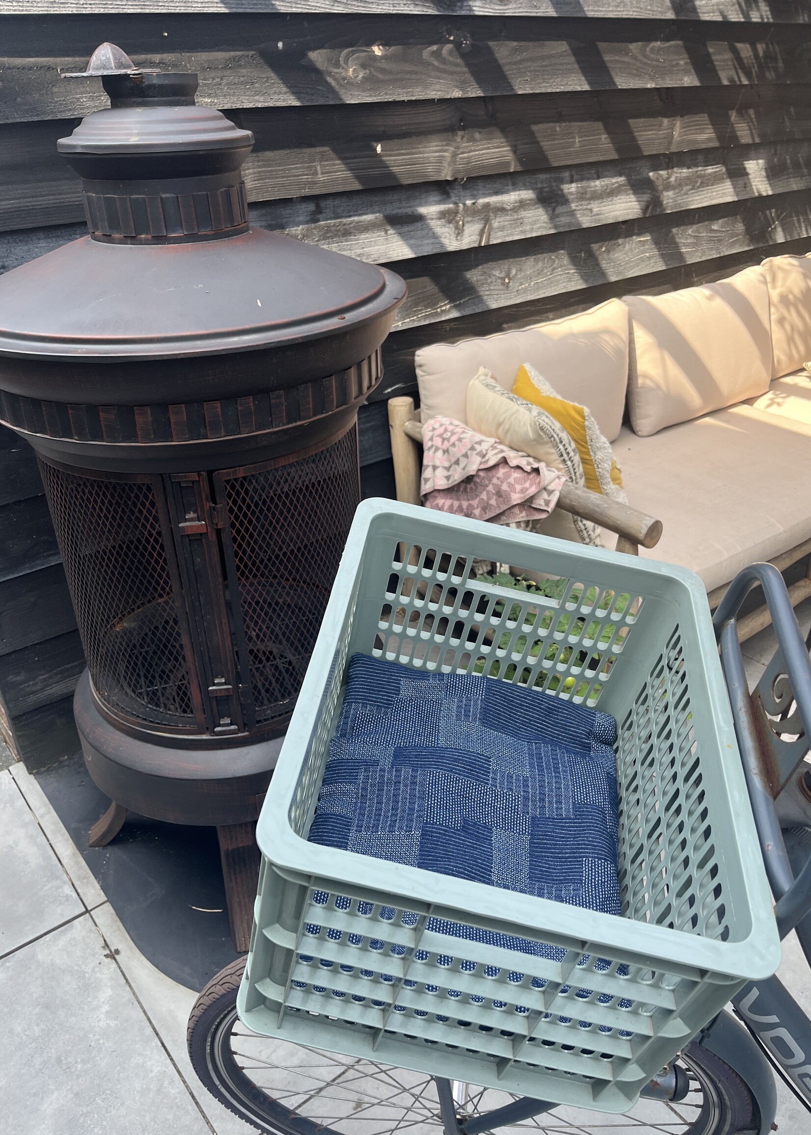 Honden fietsmand kleed Creamy Pink