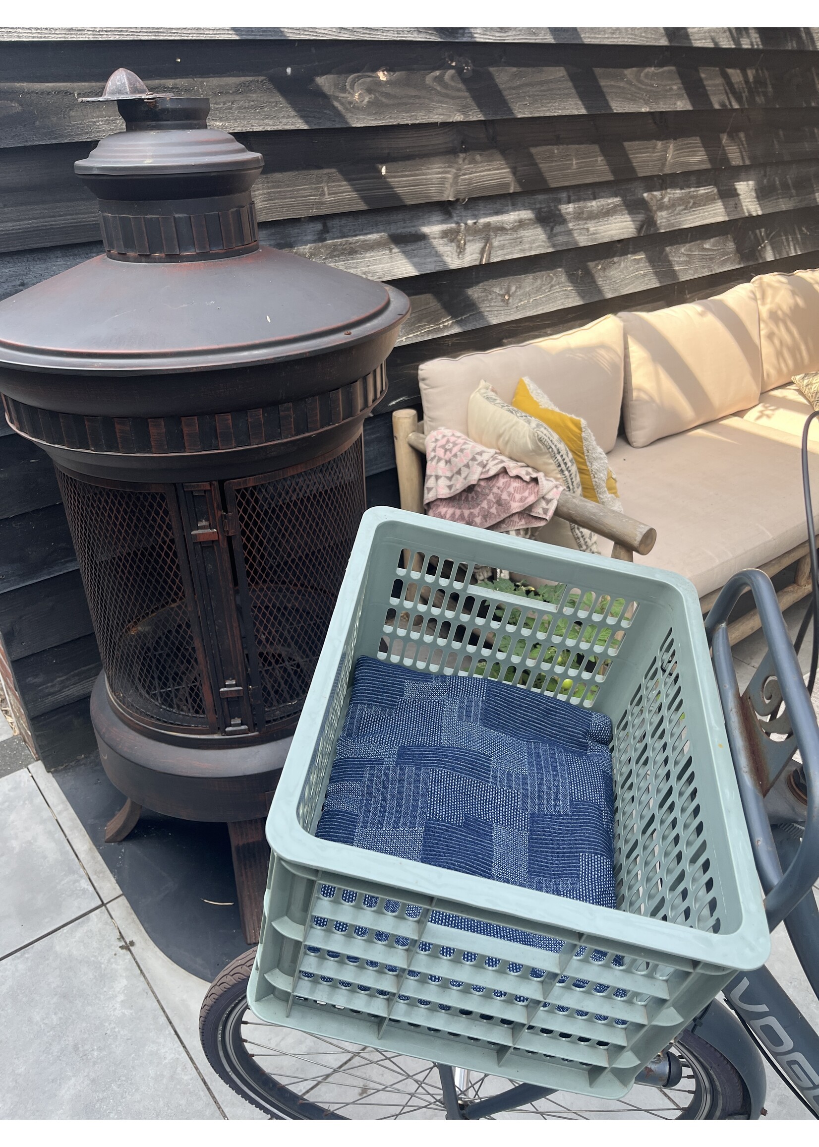 Honden fietsmand kleed Creamy Pink