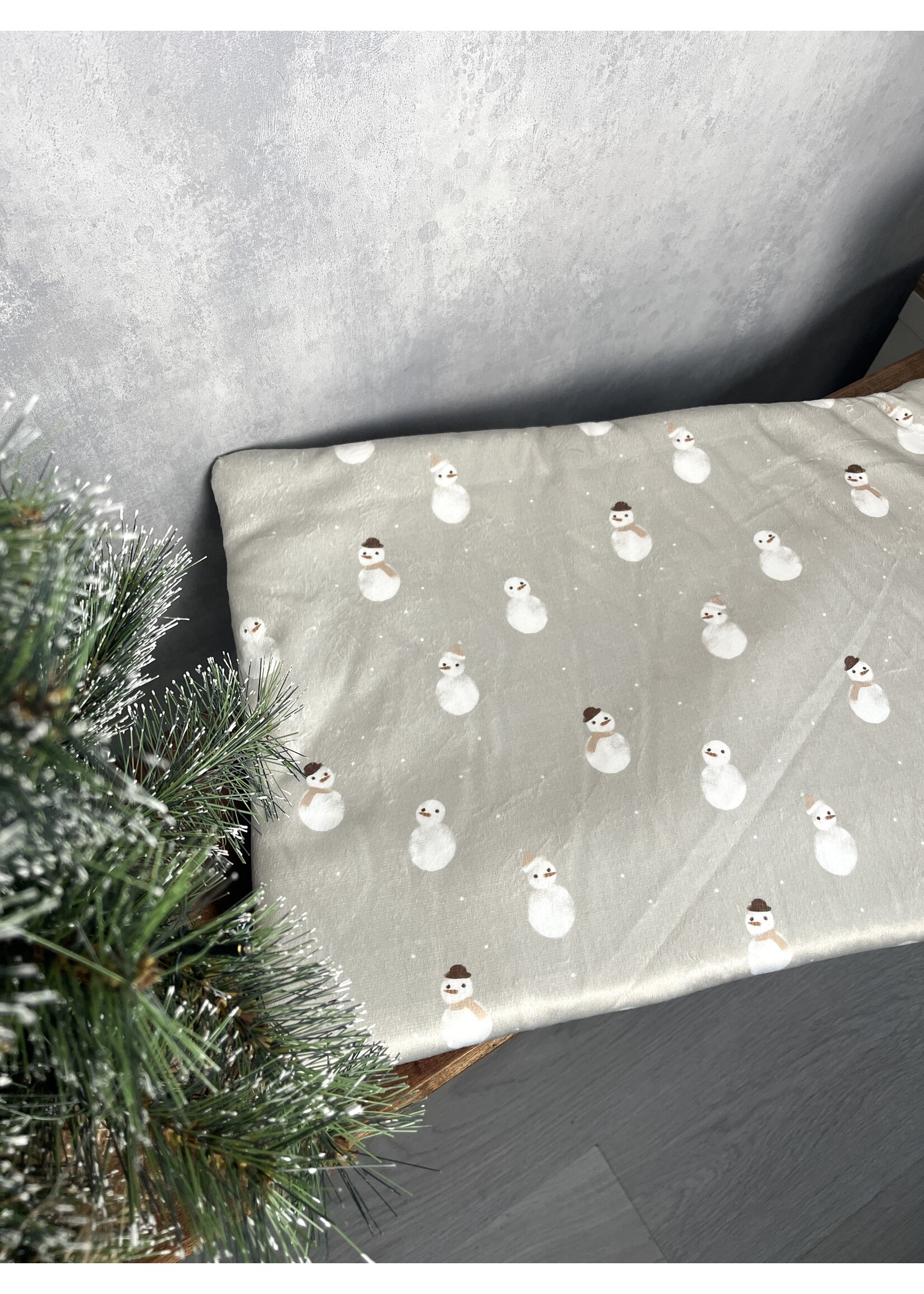 Snowman dog bicycle blanket