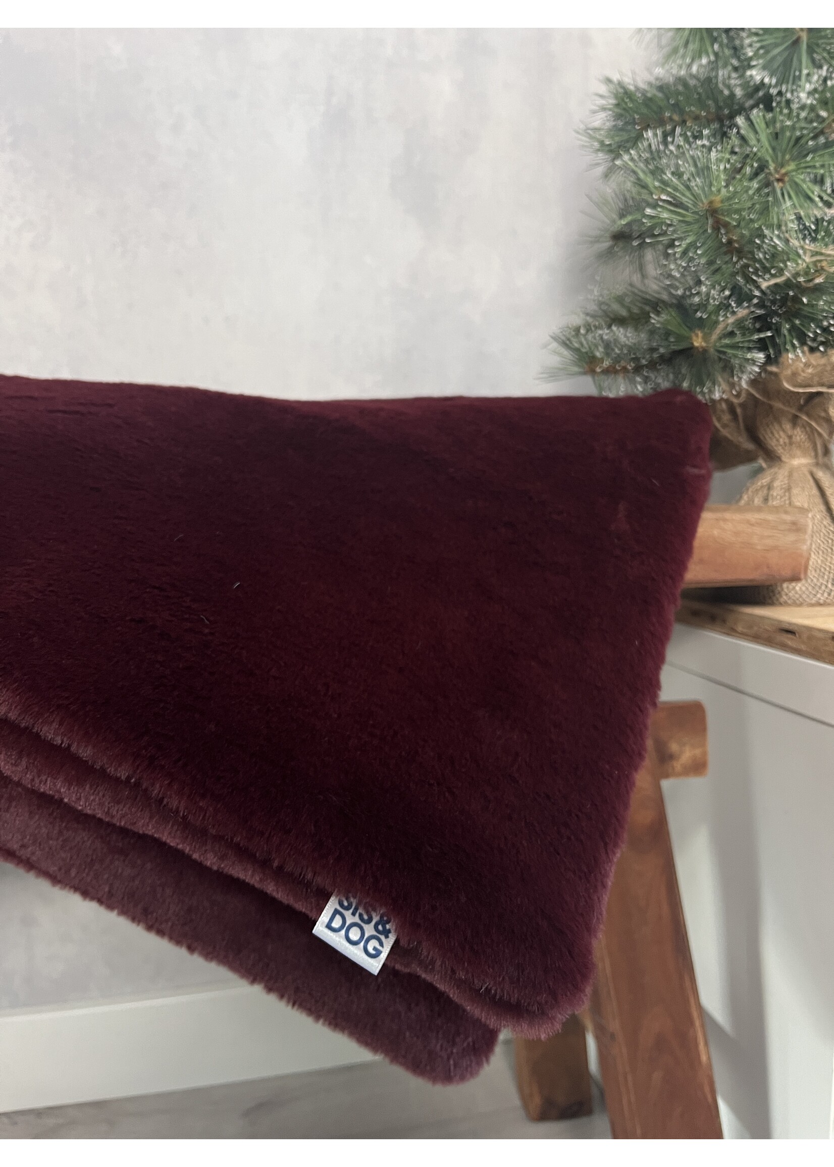 Dog Christmas blanket Bordeaux