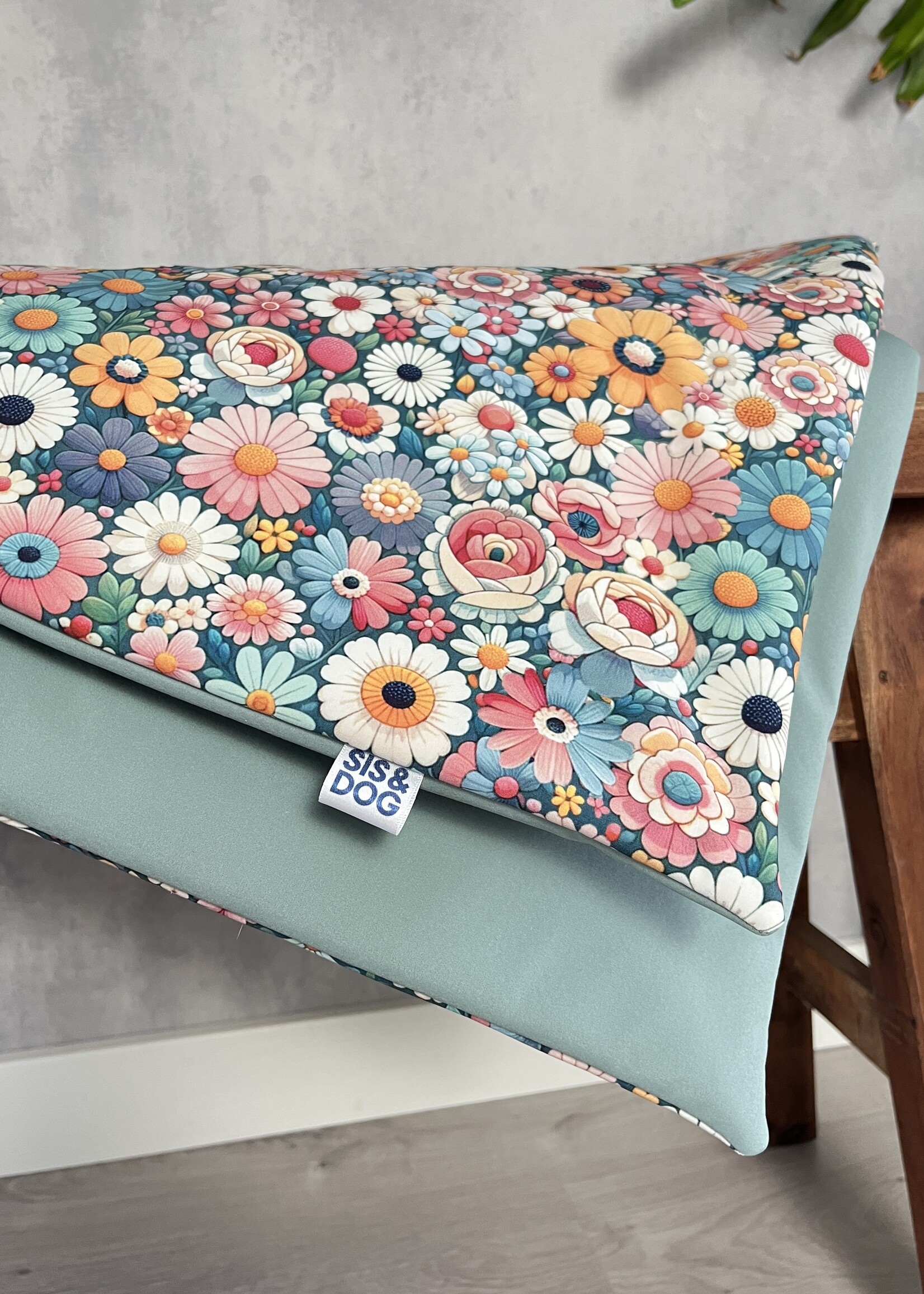 Flower Farm Mint dog adventure blanket