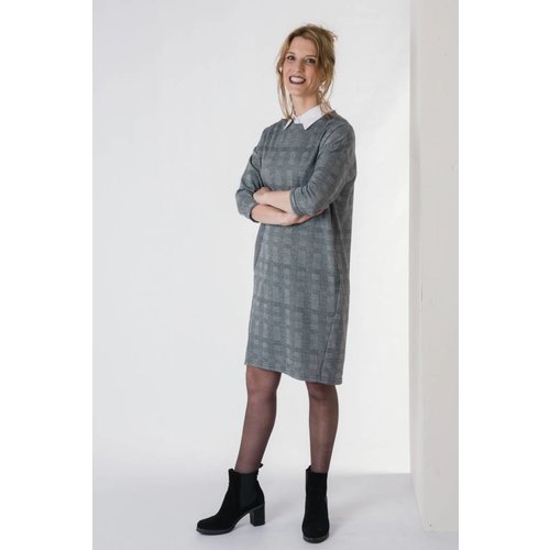 IVY LINN GOZO DRESS GREY CHECK IVY LINN GOZO DRESS GREY CHECK