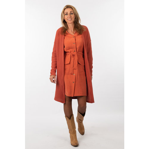 IVY LINN GINNY GARDIGAN WARM ORANGE KNIT IVY LINN GINNY GARDIGAN WARM ORANGE KNIT