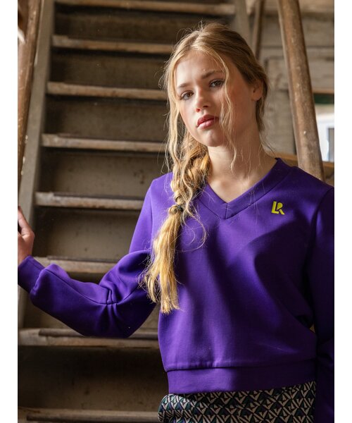 LOOXS 10sixteen Paarse sweater V-hals Scuba