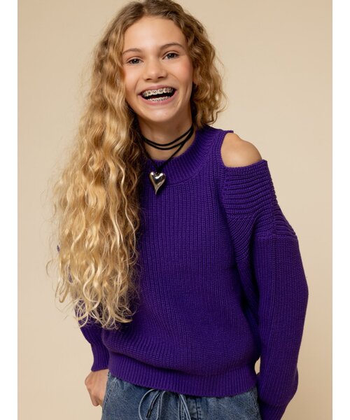 LOOXS 10sixteen Gebreide katoenen trui Paars