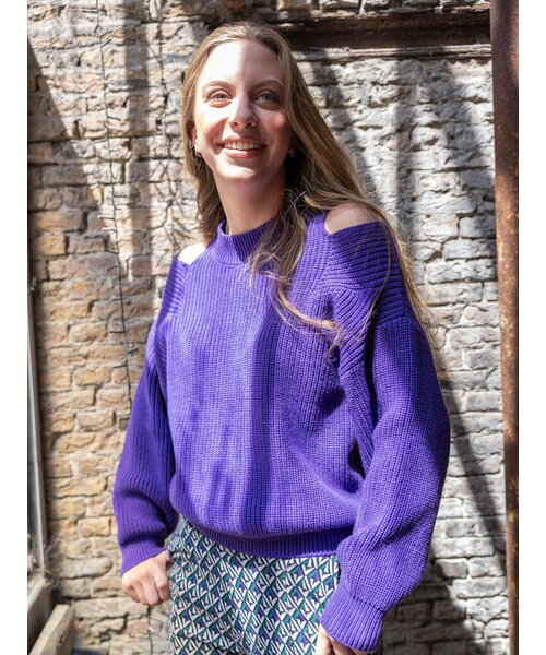 LOOXS 10sixteen Gebreide katoenen trui Paars