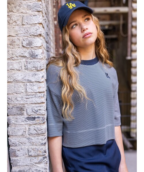 LOOXS 10sixteen T-shirt Navy Mini Streep