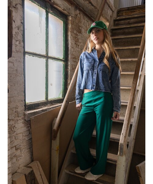 LOOXS 10sixteen Pantalon wide leg Clover Green