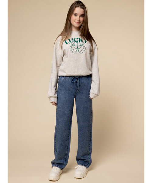 LOOXS 10sixteen Denim lyocell broek wide leg.