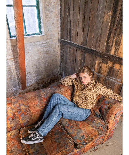 LOOXS 10sixteen Denim lyocell broek wide leg.