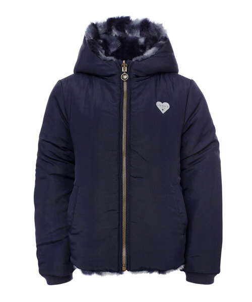 LOOXS Little Reversibel winterjas Imitatie Bont Navy