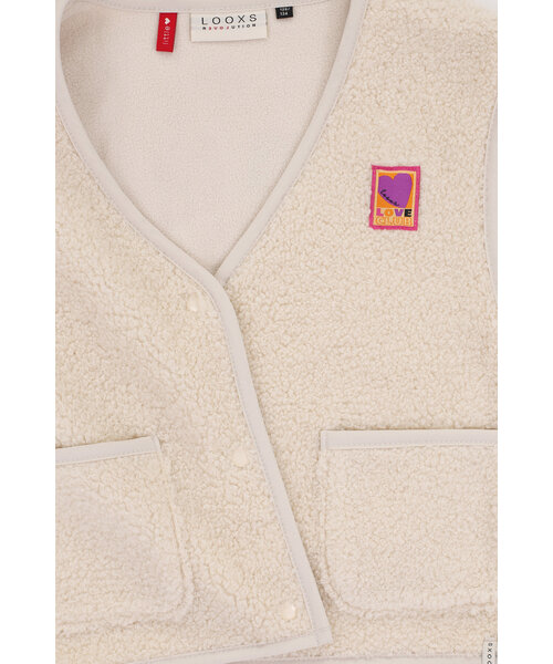 LOOXS Little Oversized gilet Teddy Offwhite