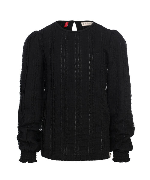 LOOXS Little Lace top Donker Antraciet
