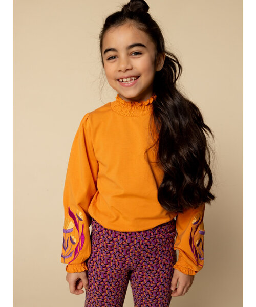 LOOXS Little Fancy jersey top Bright Orange
