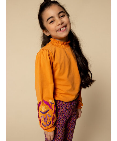 LOOXS Little Fancy jersey top Bright Orange