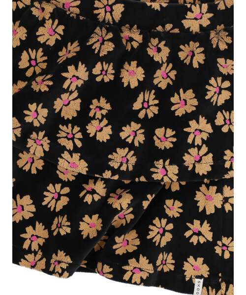 LOOXS Little Velours rokje Winter Flower Zwart