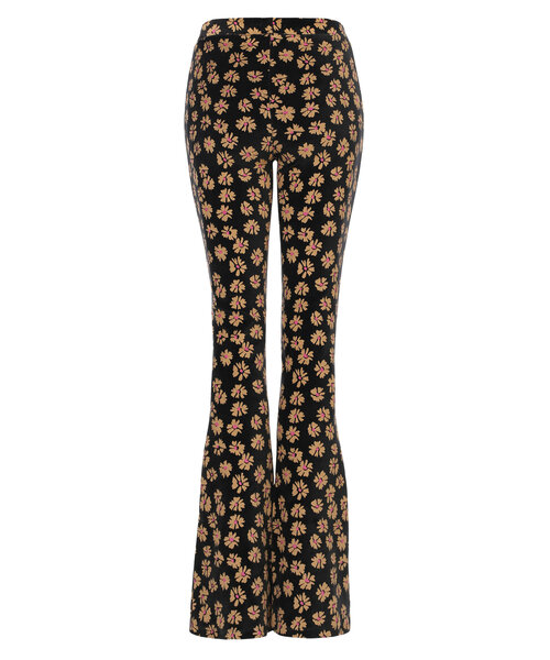 LXS the female concept LXS Velours flared pants Winter Flower Zwart