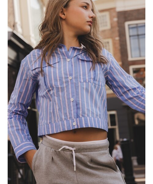 LOOXS 10sixteen Blouse Gestreept met witte kraag