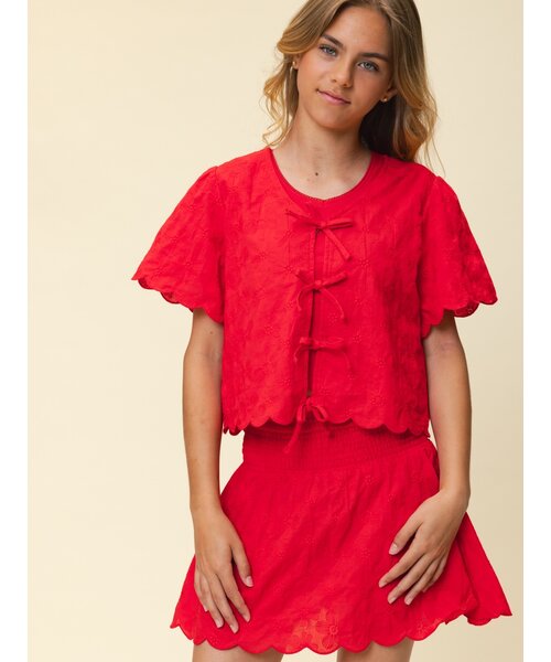 LOOXS 10sixteen Blouse katoen broderie Red Flower