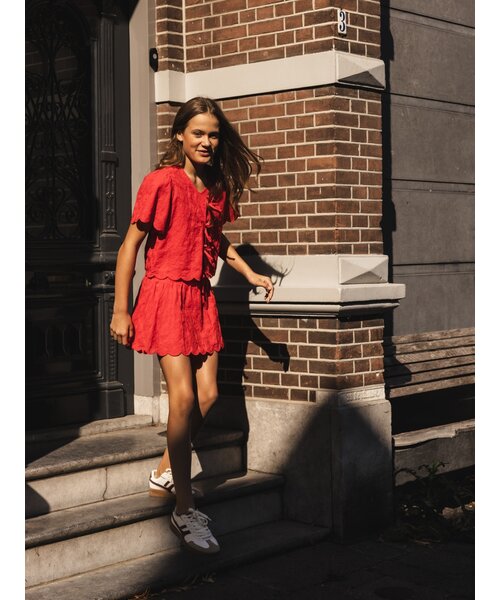LOOXS 10sixteen Blouse katoen broderie Red Flower