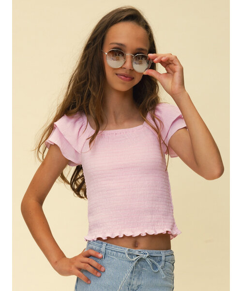LOOXS 10sixteen Soft Pink Ruffle top