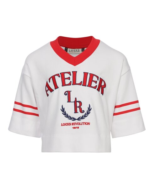 LOOXS 10sixteen T-shirt Wit / Rood V-hals