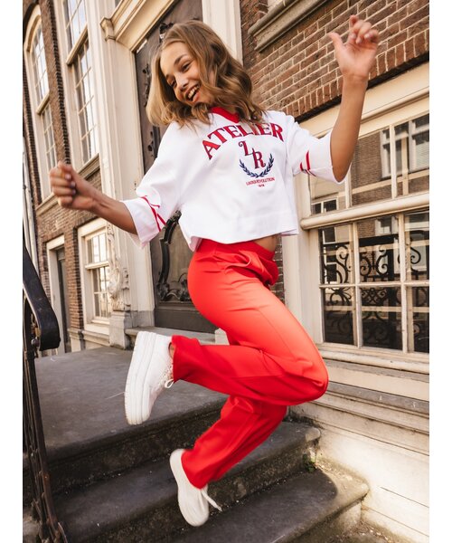 LOOXS 10sixteen Sweat pants Straight Leg Rood Viscose