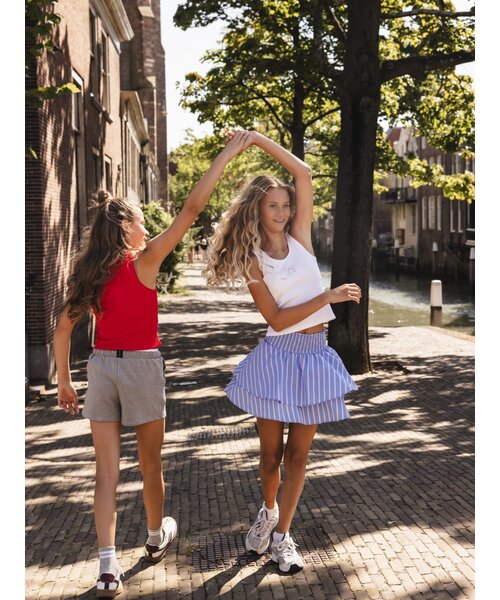 LOOXS 10sixteen Skort blue en pink gestreept