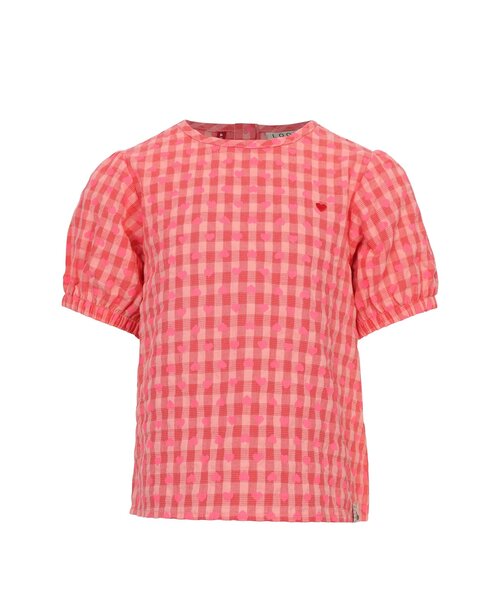 LOOXS Little Blouse katoen Pink Hearts Check