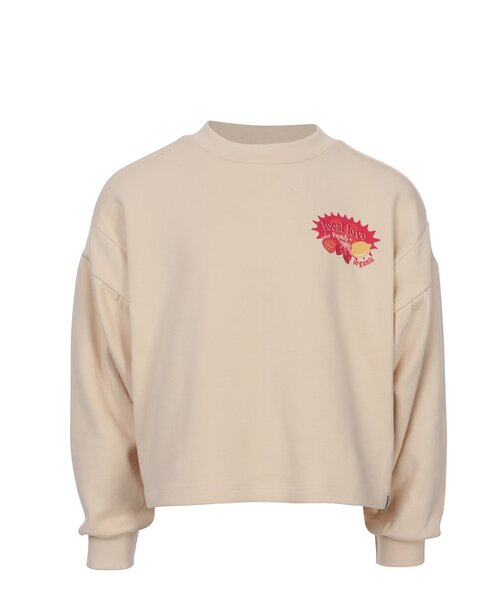 LOOXS Little Cropped Sweater Creamy met  rugprint