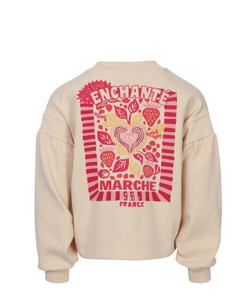 LOOXS Little Cropped Sweater Creamy met  rugprint