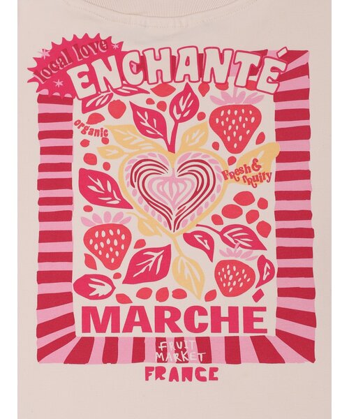 LOOXS Little Cropped Sweater Creamy met  rugprint