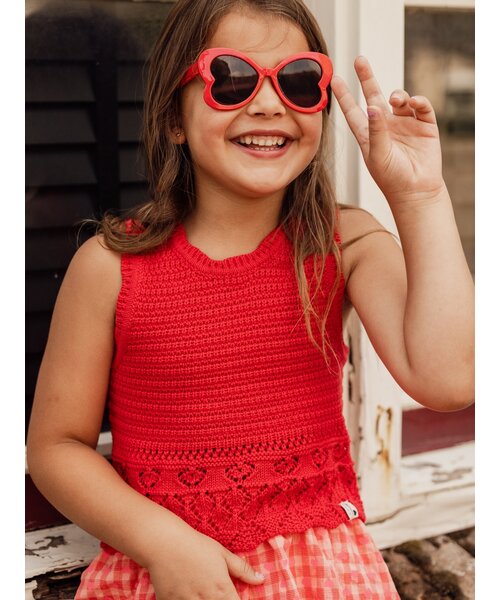 LOOXS Little Gebreide katoenen top Rood