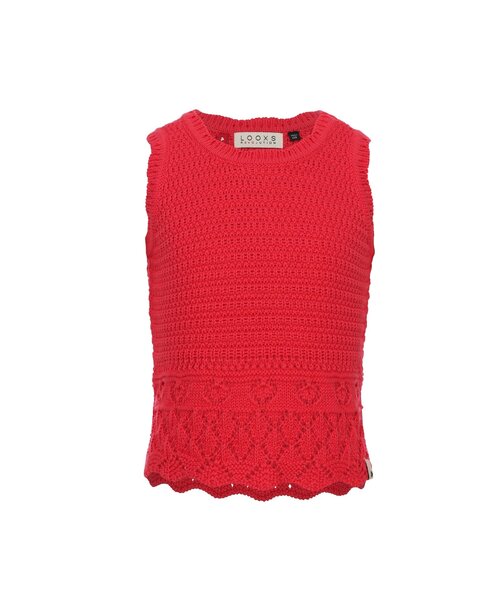 LOOXS Little Gebreide katoenen top Rood