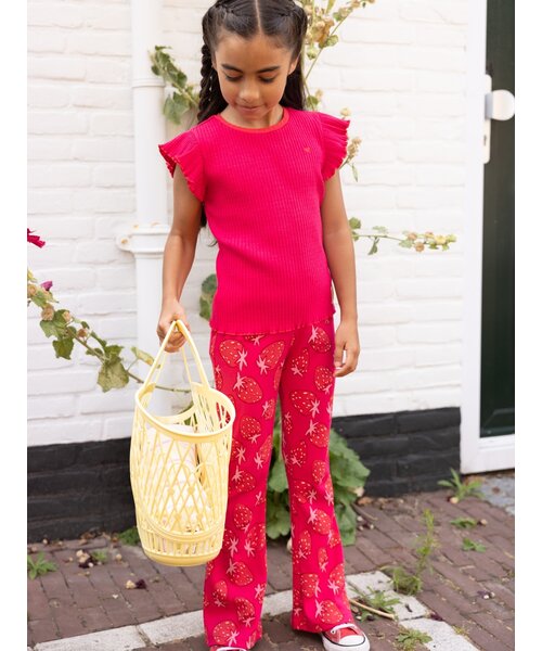 LOOXS Little Rib jersey t-shirt Poppy Rood