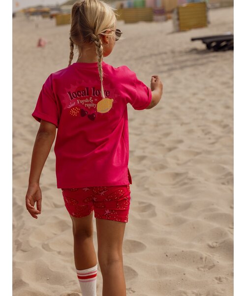 LOOXS Little Rib jersey slim fit short Strawberry fields