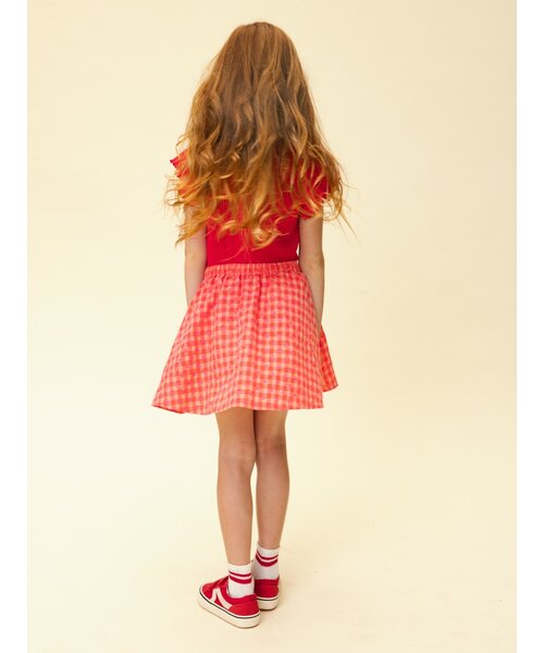 LOOXS Little Wijde rok katoen Pink Hearts Check