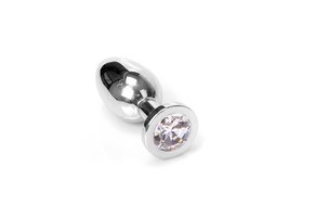 Buttplug met diamant - Medium Clear