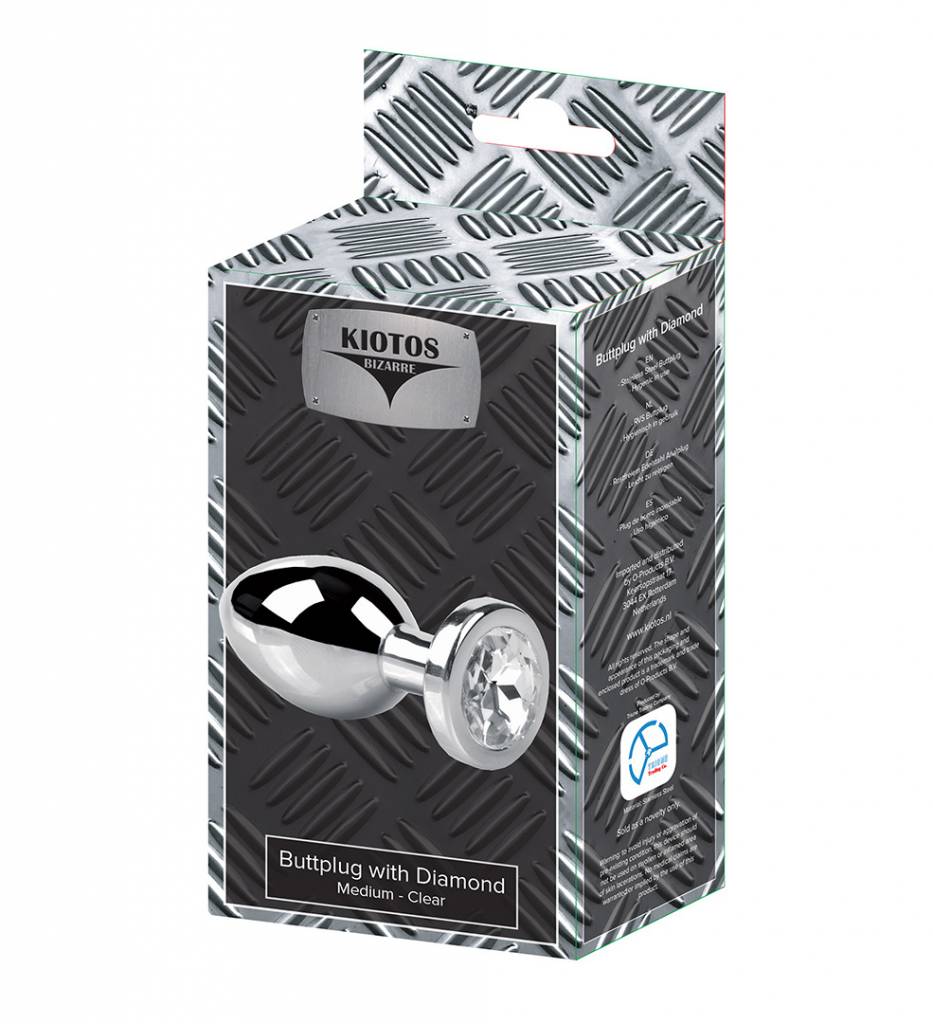 Buttplug with Diamond - Medium Clear