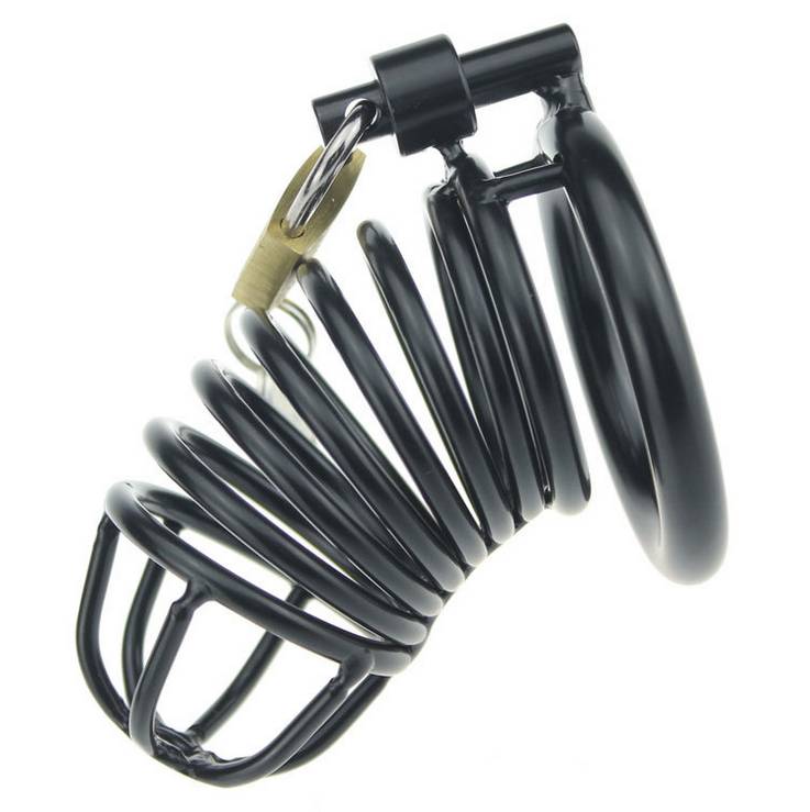 Black Stainless Steel Chastity Cage | Comfort & Control for Men