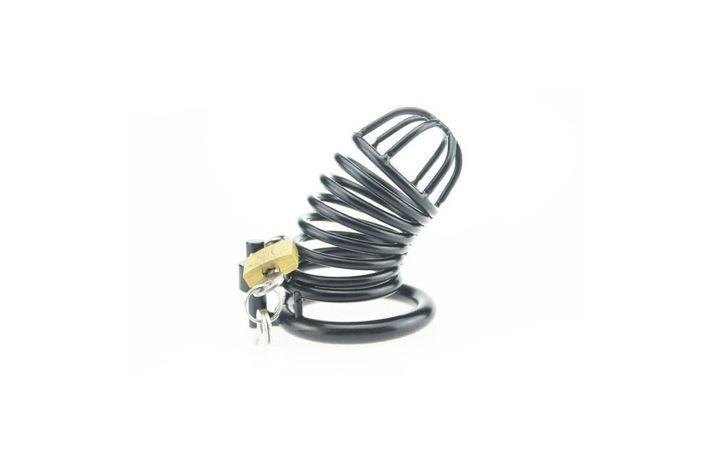 Black Stainless Steel Chastity Cage | Comfort & Control for Men