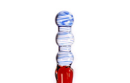 Glazen Dildo Blauw & Amber Curves 23,2 cm – Uniek & Speels