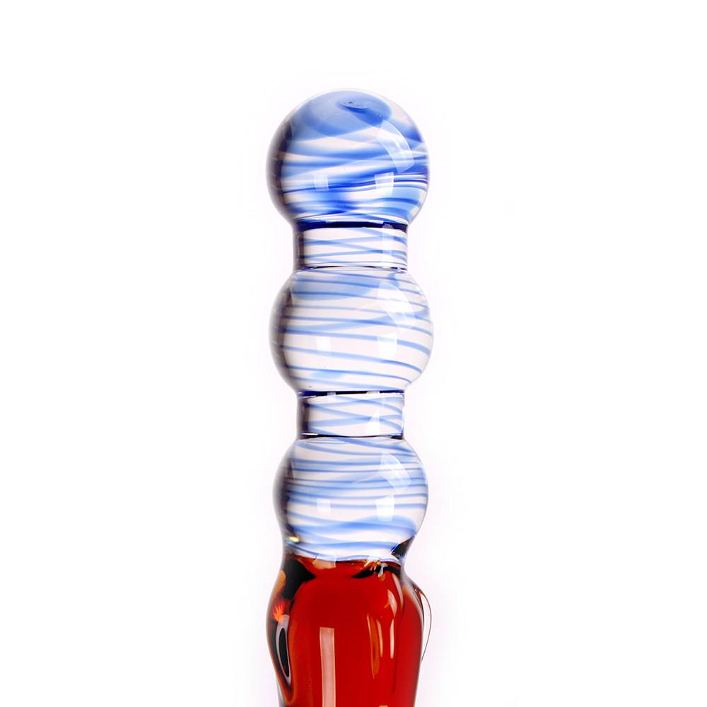 Glass Dildo Blue & Amber Curves 23.2 cm – Unique & Playful