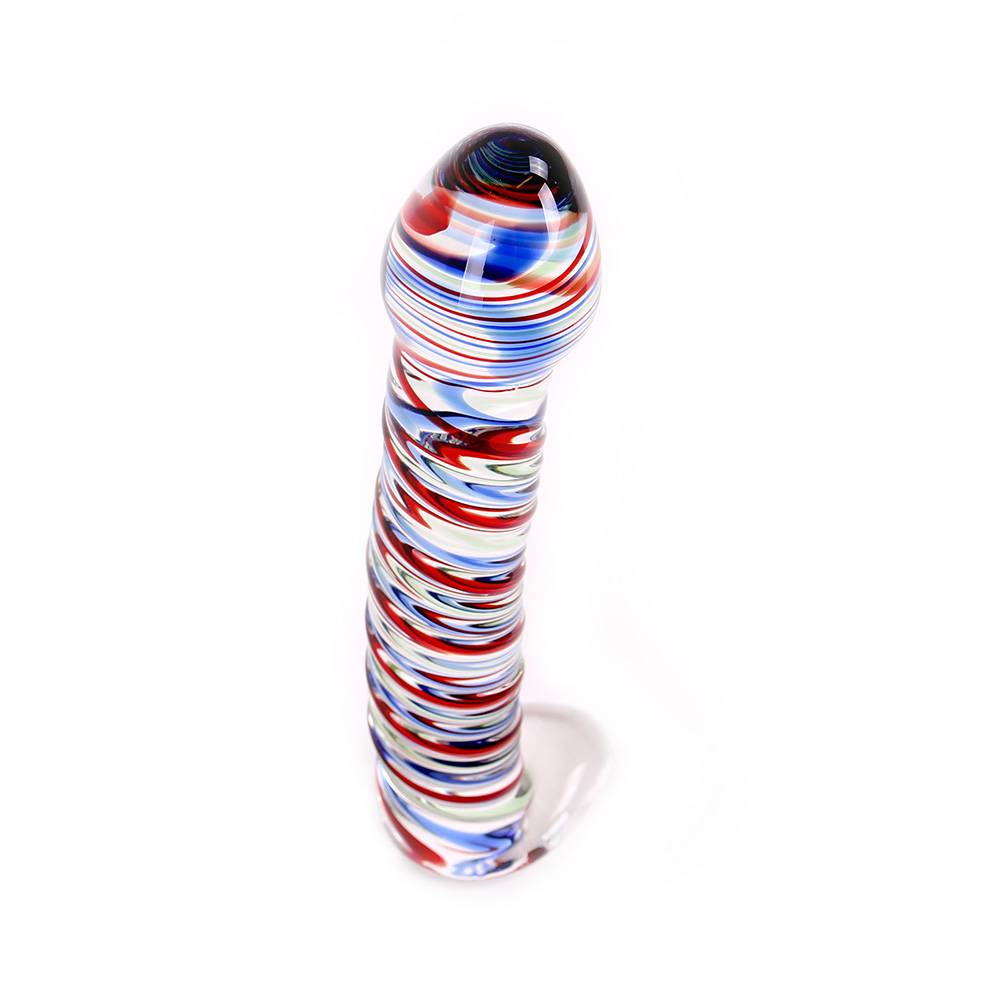 Glass Dildo Colour Swirl 15 cm – Warm & Cold Pleasure
