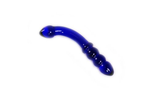 Dildo Blau Curve 17,5 cm | Glas Kiotos Glasdildo