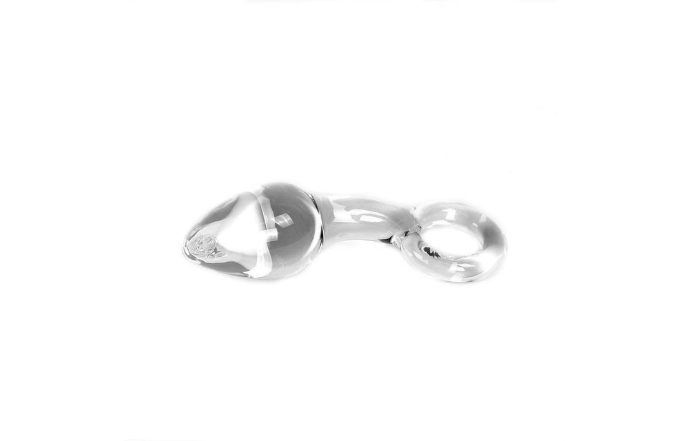 Dildo Clear Butt Plug & O-Ring 14,5 cm | Glasdildo Wärme/Kälte