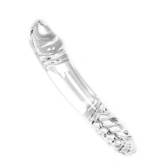 Dildo Klar Doppelt 21,5 cm – Glas-Spielzeug Warm/Kalt
