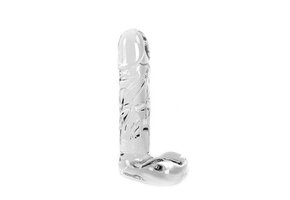 Dildo Clear Penis Round with Balls 20 x 4.5 cm
